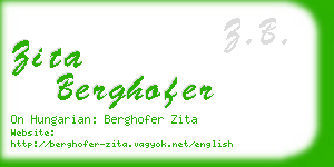 zita berghofer business card